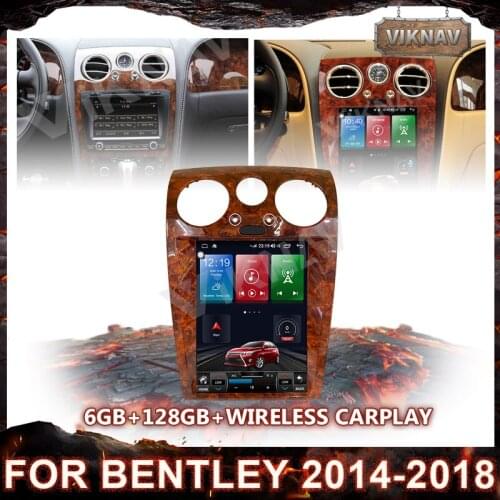 6+128GB For Bentley 2014-2018 Android 10.0 Car Radio GPS Navigation Multimedia Player Vertical Screen Carplay Bluetooth Tape