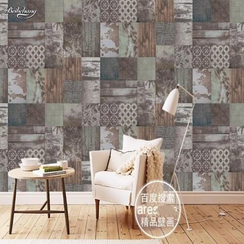 Beibehang Custom large fresco modern European style nostalgic personality worn collage retro backdrop nonwovens wallpaper