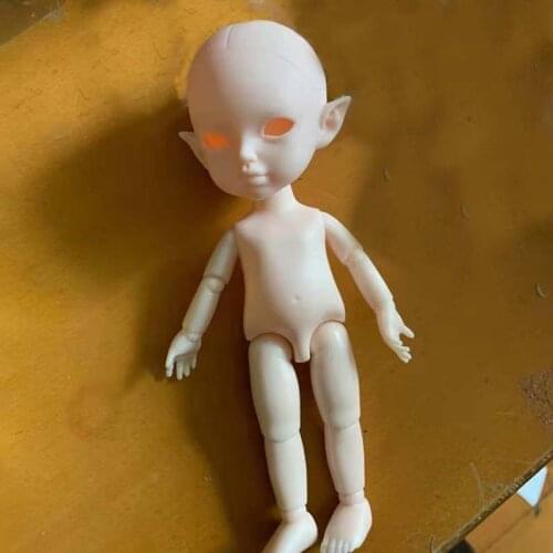 Big 1/8 BJD Head Elf Ears Doll With Nude Body Head Naked Nude Bareheaded Doll DIY Practice Model Toys For OB11 1/8 BJD Body