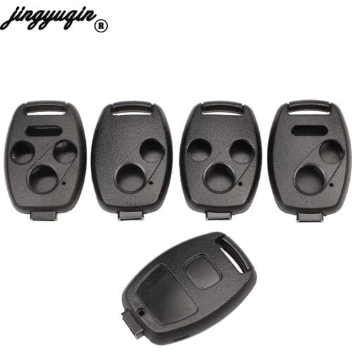 Jingyuqin for HONDA Accord Civic Fit City Odyssey Element CRV Jazz HRV Pilot Fob 2 3 Buttons No Blade Remote Key Case Shell fit