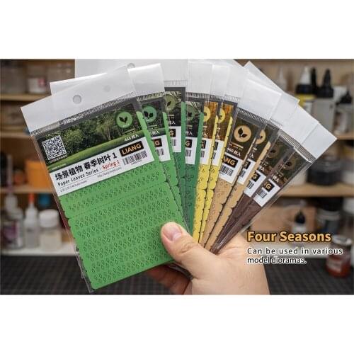 Four Seasons Natural Colors Paper Leaves Series 1/32 1/35 1/48 Scale Plant Model Scenes Decorations Accessories