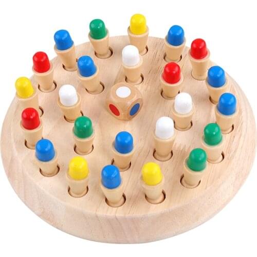 Children Wooden Memory Matchstick Chess Game Block Board Educational Intelligent Games Logic Braintease Toys for Boys and Girls