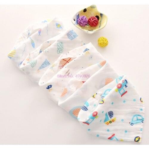 DHL 500pcs 4 and 8 layer Cotton Soft Baby Bibs Infant Saliva Towel for Newborn Bib Burp Cloth Baby Care Scarf