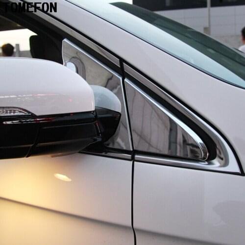 For Ford Edge 2015 ABS Chromed Side Door Mirror Window Front Triangle Cover Car Trim Back Mirror Decoration 4PCS/SET