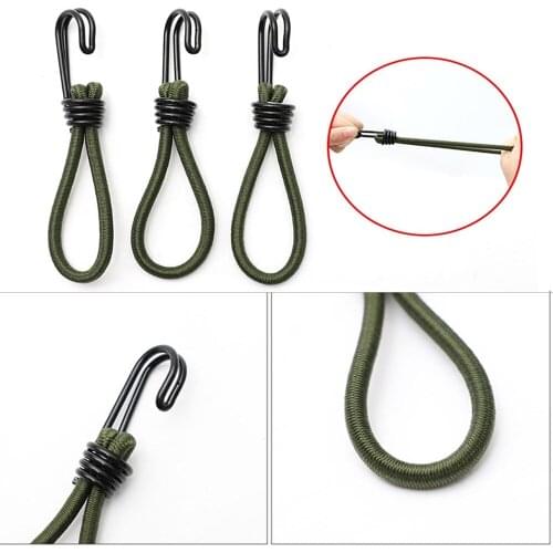 1PCS Outdoor Elastic Tent Bungee Rope With Hook Camping Canopy Luggage Stretch Buckle Ground Nail Strap Camping Hiking Accessory