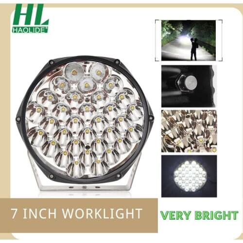 HAOLIDE 7 Inch 160W Round LED Spot Pods LED Work Lights Light Bar High/Low Beam Mounting Bracket Off Road 4WD Truck SUV UTV AT