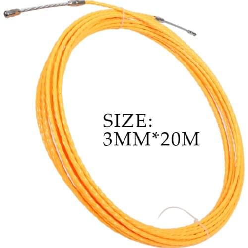 3MM Cables Yellow Puller Fish Tape Reel Puller Fiberglass Metal Wall Wire Conduit For Telecom Electrical Wall Wire Conduit Tools