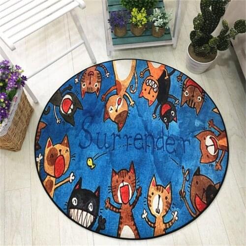 Round Carpet For Bedroom Kitchen Mats For Floor Large Rug For Living Room Kids Room Carpet Floor Mat Cartoon Microfiber Alfombra
