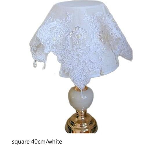 HOT lace beads white embroidery table place mat cloth pad cup coaster placemat doily kitchen wedding Christmas decor tableware