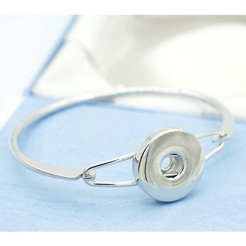 Fashion Charming simple snap bracelet bangle can open fit 18MM snap buttons jewelry wholesale SG0132