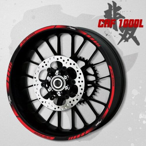 Motorcycle front rear wheel stickers moto reflective decoration outer rim decals for Honda CRF1000L Africa Twin crf 1000l