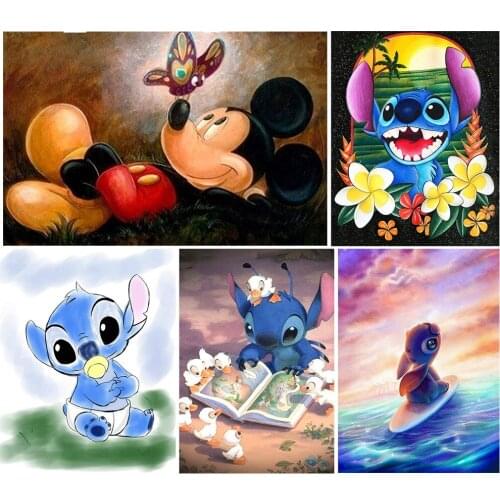 Disney DIY 5D Diamond Painting Colorful Cross Stitch Kit Mosaic Art Picture of Rhinestones Diamond Embroidery Decor