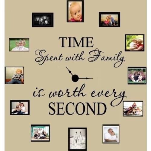 Time Spent With Family Letters Wall Stickers Home Decor Living Room Indoor Vinyl Wall Decals Diy Mural Art Black Wallpaper