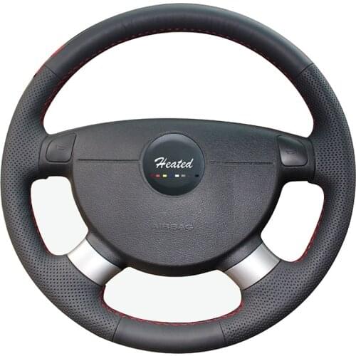 Genuine Leather Braid on Steering Wheel Cover for Chevrolet Lova Aveo Buick Excelle Daewoo Gentra 2013-2015 Lacetti 2006-2012