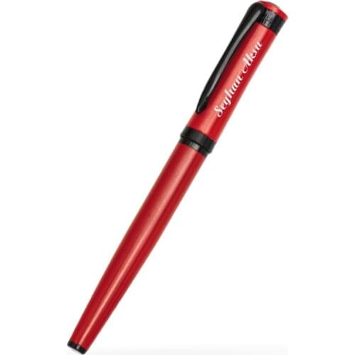 Personalized Boxed Red Roller Ball Pen (Model 1684)