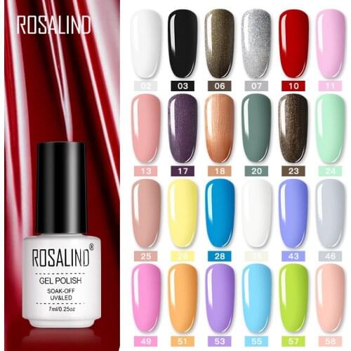 ROSALIND Nail Polish Vernis Semi Permanent Hybrid Varnish Gel polish uv Color Gel Manicure Primer Top Coat Glitter Nail Art