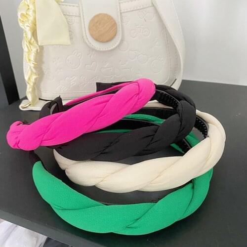 Twist Folds Braid Headband Fashion Hair Accessories Womens Fabric Pure Color Wash Hairband Boutique Cute Hair Hoop Headwear New