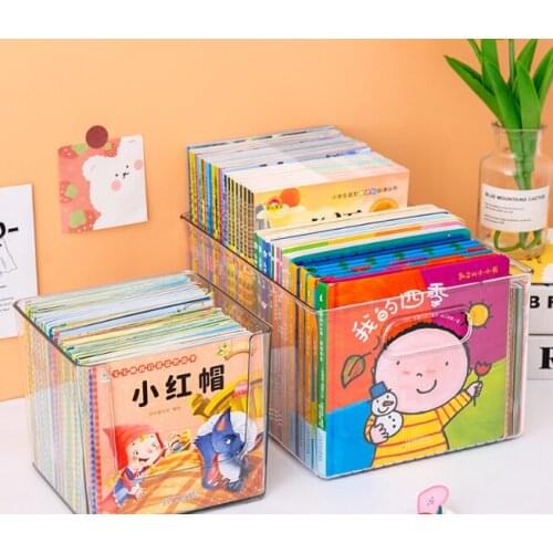 Simple style book snacks mask sundries sorting artifact open design large capacity storage visible transparent box J06
