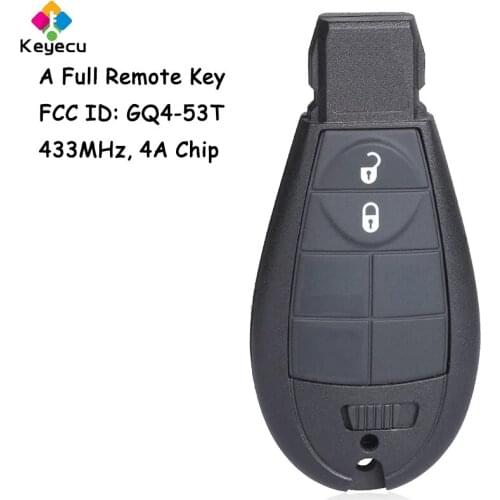 KEYECU Fobik Remote Key With 433MHz PCF7961M 4A Chip FOB for Jeep Cherokee Sport KL 2014 2015 2016 2017 2018 2019 FCC ID:GQ4-53T