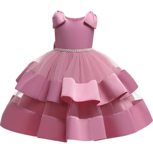 LJW Christmas new Girl Dress Birthday Party Princess Dress Children Flower Girl Wedding Tutu Fluffy Dresses Vestidos