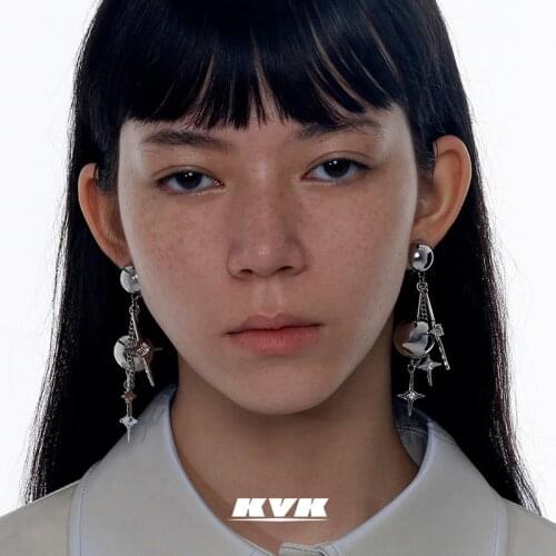 KVK clip earrings 2021 new fashion temperament net red ear clip no ear hole womens long tassel retro jewelry