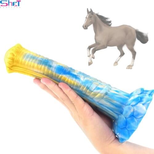 SHET Silicone Dildo Feel Comfortable Animal Horse Penis Anal Dildos For Female Masturbator Sex Toys Big Butt Plug Sex Shop Store