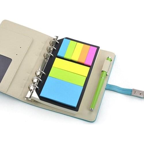 Sticky Notes Planner Schedule 6 Holes Binder Dairy Memo Divider Sticker For Loose Leaf Binder Bookmark Spiral Notepad B5 A5 A6