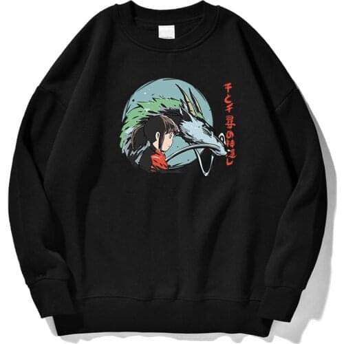 Youth Growth Men Sweatshirt Funny Movie Spirited Away Streetwear Fashion Casual Tracksuit High Quality Loose Sweatshirts For Men