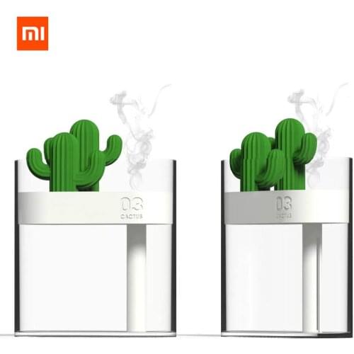 XIAOMI 319 Clear Cactus Ultrasonic Air Humidifier 160ML Color Light USB Air Purifier Anion Mist Maker Water Atomizer