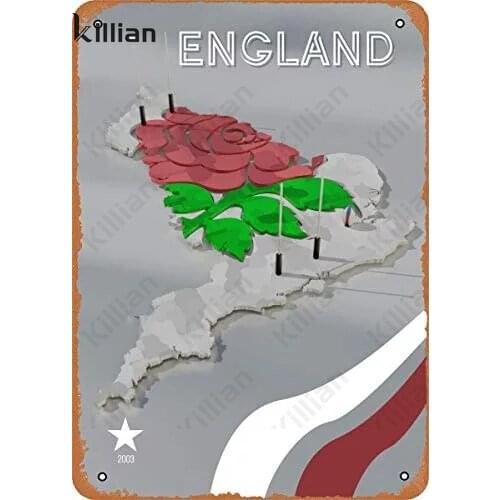 Vintage Metal Plaque Bar Wall Decoration British Metal Painting Rose Metal Plate Living Room Club Metal Poster Home Decoration