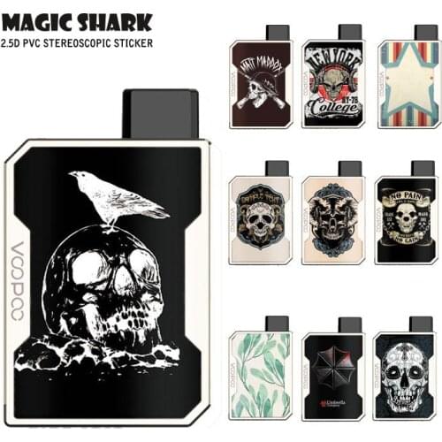Magic Shark High Quality Skull Leaf Vintage Umbrella Star PVC Skin Back Vape Pod Film Case Sticker for Voopoo Drag Nano