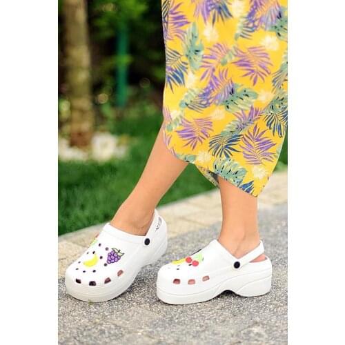 A246-19Beyaz Pink Potin eva White Women Sandals A246-19