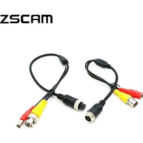 ZSCAM M12 4Pin Male/Female Aviation Head to BNC Male/Female DC Male/Female Extension Cable Adapter for CCTV Camera Security DVR