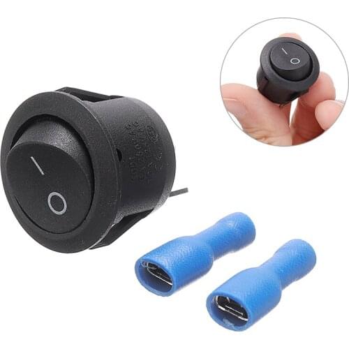 1pcs 12V 2 Pin Rocker Switch ON/OFF Dash Panel Round Rocker Toggle Switch with 2 Terminals Universal for Car Van Boat