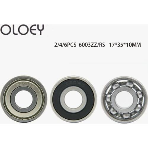 2/4/6Pcs Excellent Factory Price Free Shipping 6003RS/ZZ 17x35x10mm RZ 2RZ Deep Groove Ball Bearings High Quality