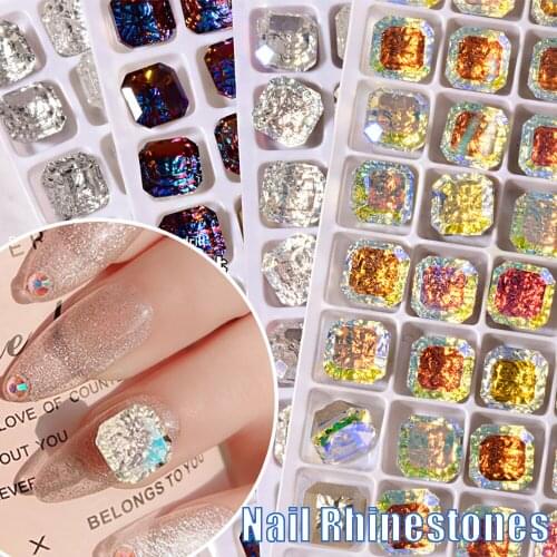 10Pcs 3D Shiny Relief Lotus Diamonds Nail Rhinestones DIY Manicure Ornaments