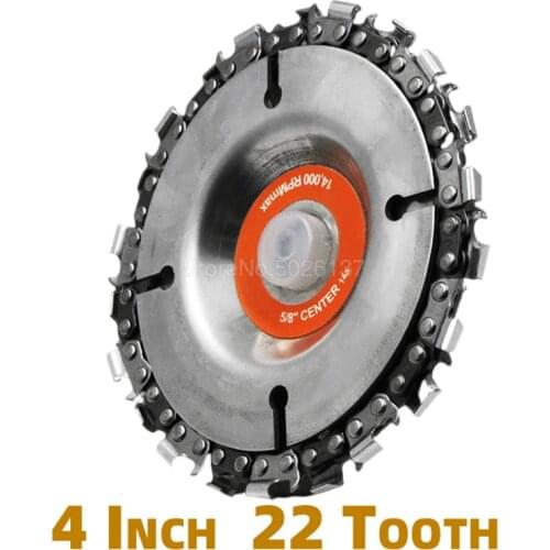 4 Inch Grinder Disc And Chain 22 Tooth Fine Abrasive Cut For 100/115 Angle Inches Wood Carving Use Grinders Tool Wooking