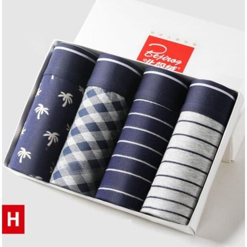 4Pcs/lot Fashion Cotton Men Underwear Boxer Pants Mid-waist Sports Pants Boxer Cotton Breathable Underwear
