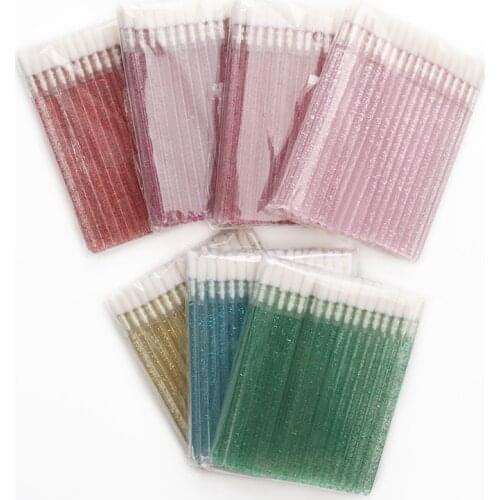 50 pcs Crystal Mascara Wands Applicator Diamond Disposable Lip brushes Cosmetic Eyelash extenison Brush Make Up brushes Tools