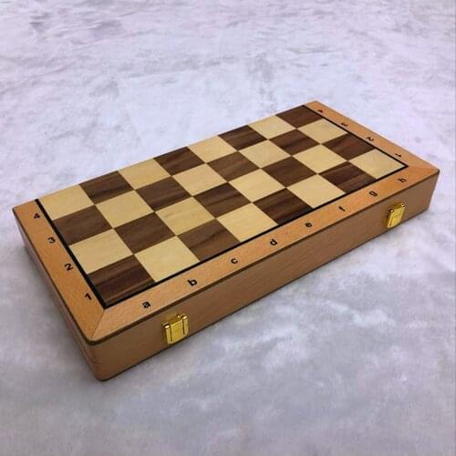 39x39cm Large Wooden Chess Set Folding Chessboard Portable Travel Crafted Pieces Wooden Board Board Game Great Gift