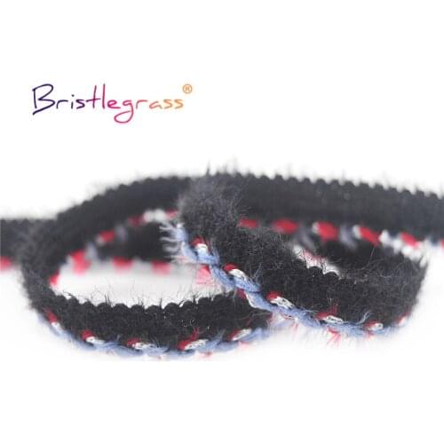 BRISTLEGRASS 1 Yard 1/2" 13mm Glitter Woolen Braided Crochet Lace Trim Macrame Ribbon Pillow Headband Costume Dress Sewing Craft