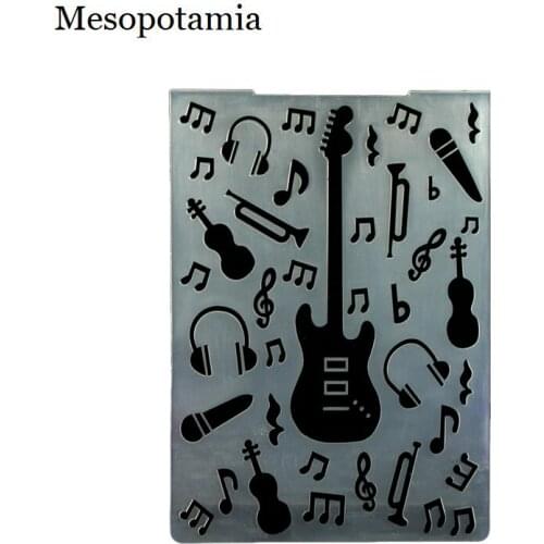 DIY Scrapbooking Music Guitar Headset Embossing File Tools Templates Make Plastic Template Garden Craft Sewing Embossing Folders