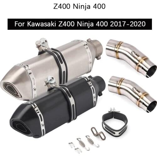 For Kawasaki Z400 Ninja 400 2017-2020 Exhaust Pipe Slip On Motorcycle 51mm Escape Mid Tail Pipe Removable DB Killer Muffler