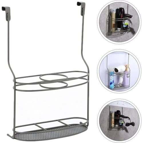 Hair Dryer Hanger Cabinet Door Back Hook Rack Punch-free Hair Dryer Bracket Bathroom Wall Hanging Storage Rack