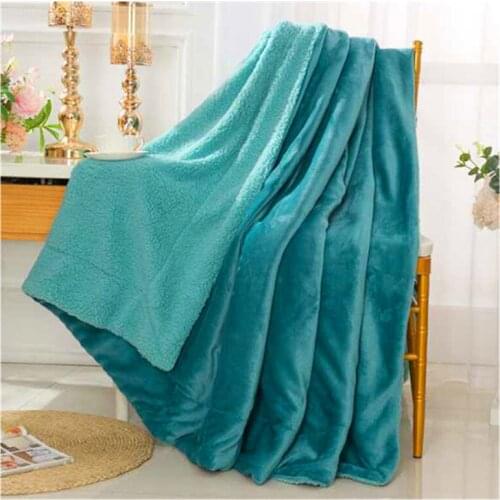 Berber Fleece Sherpa Flannel Thick Cotton Winter Insulated Hood Blanket Bedroom Living Room Outdoor Travel Wrap Convenient Take