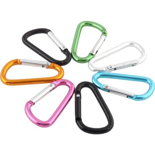 Carabiner Black/silver/blue/green/orange/purple Keychain Clip Carabiner Hiking Buckle Split Mini Spring Clasps Hook Carabiner DI