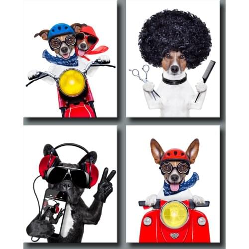 American Rocky Dogs Decoration Painting Animal Dog Childrens Room Modern Simple Canvas Frameless Painting Home Decor Art