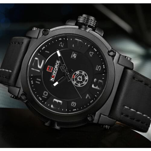 KKY Men's Watch With Leather Strap