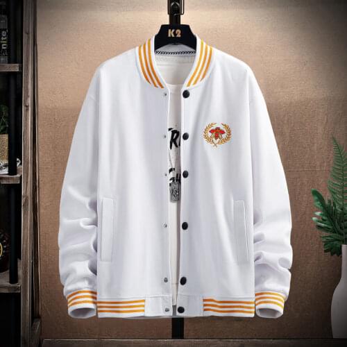 2021 Nieuwe Collectie Merk Patchwork Enkele Breasted Applicaties Bomberjack Mannen Borduurwerk Baseball Uniform Toevallige Jas M