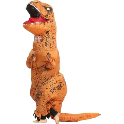 T REX Inflatable Dinosaur Costume for Adult Kids Men Women Halloween Costume Dino Cosplay Cartoon Anime Party